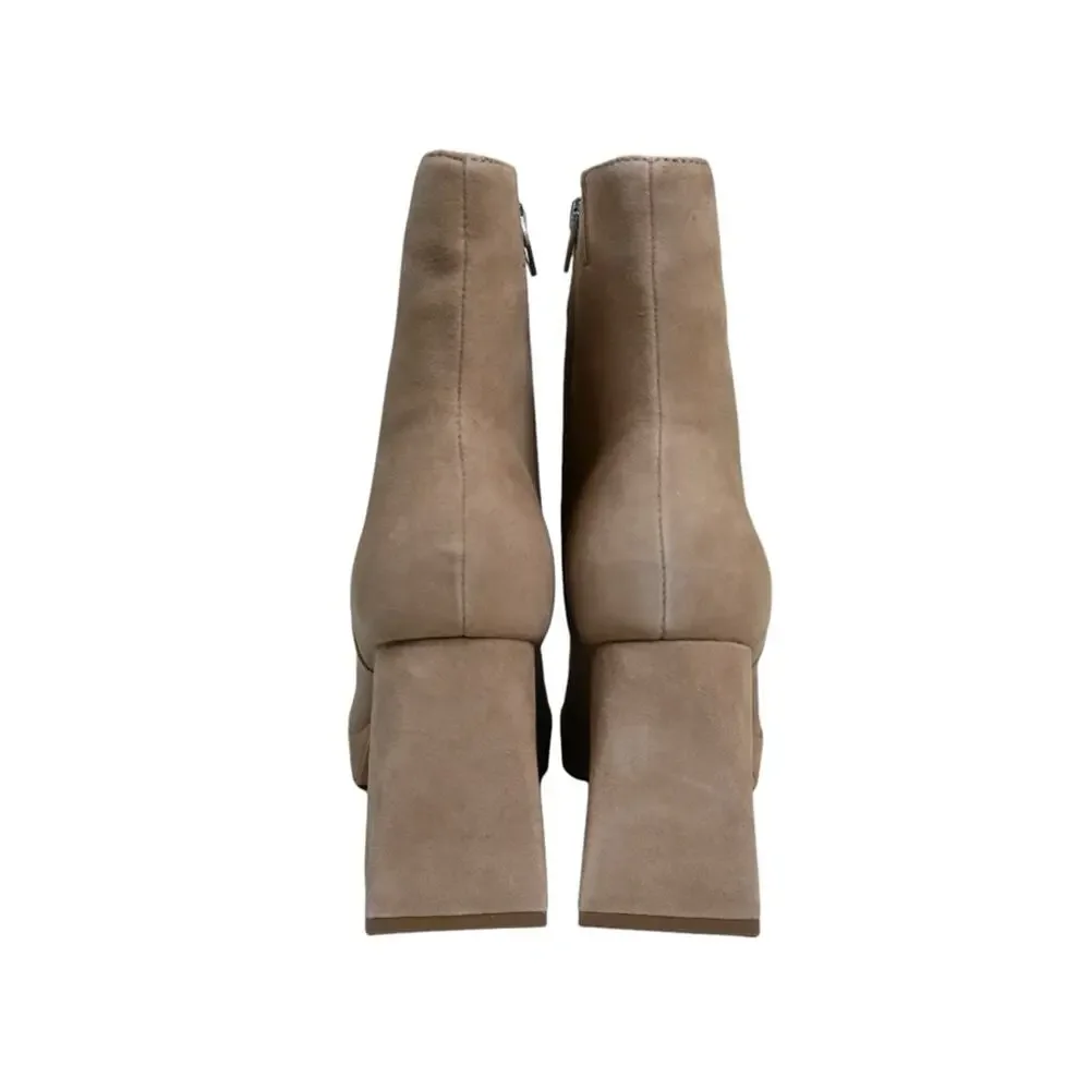 Dolce Vita Womens 9.5 Ulyses Suede Platform Bootie in Mushroom Tan NEW